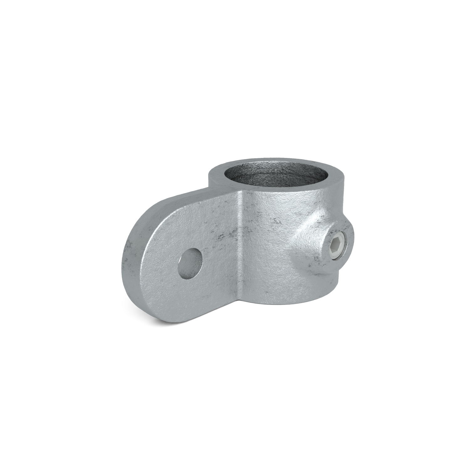 Rohrverbinder Gelenkauge 48,3 mm - Schrägansicht Rohrverbinder (Rohr-verbinder.de)