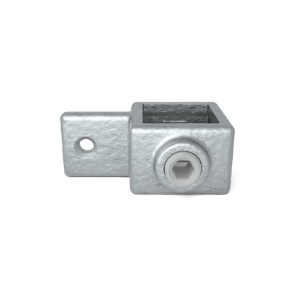 Rohrverbinder Gelenkauge 25 mm quadratisch - Vorderansicht Rohrverbinder (Rohr-verbinder.de)