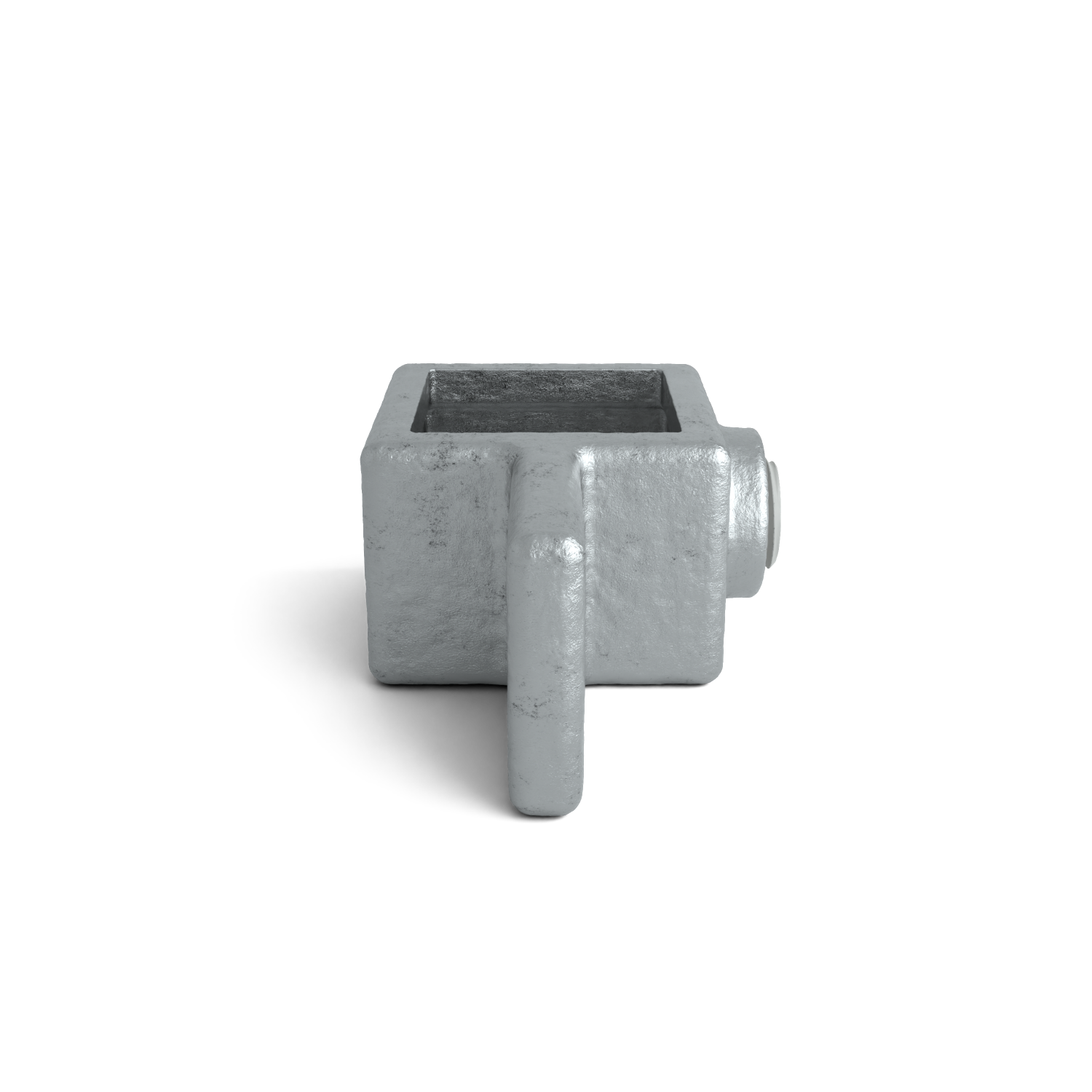 Rohrverbinder Gelenkauge 25 mm quadratisch - Seitenansicht Rohrverbinder (Rohr-verbinder.de)
