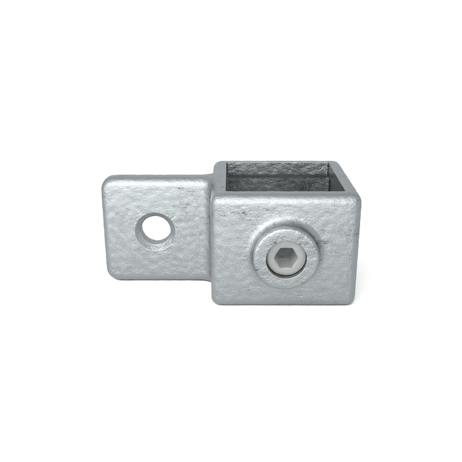 Rohrverbinder Gelenkauge 40 mm quadratisch - Vorderansicht Rohrverbinder (Rohr-verbinder.de)