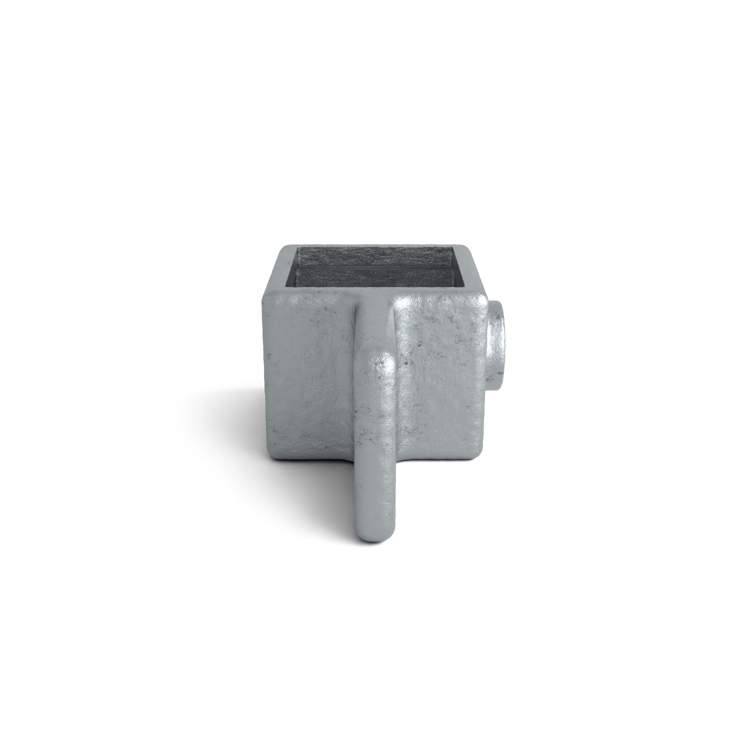 Rohrverbinder Gelenkauge 40 mm quadratisch - Seitenansicht Rohrverbinder (Rohr-verbinder.de)