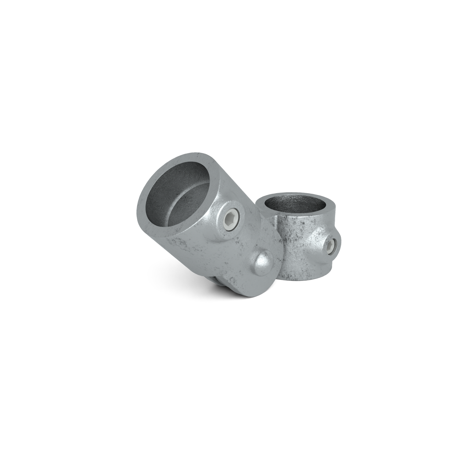 Rohrverbinder Gelenkstück einfach 42,4 mm - Schrägansicht Rohrverbinder (Rohr-verbinder.de)