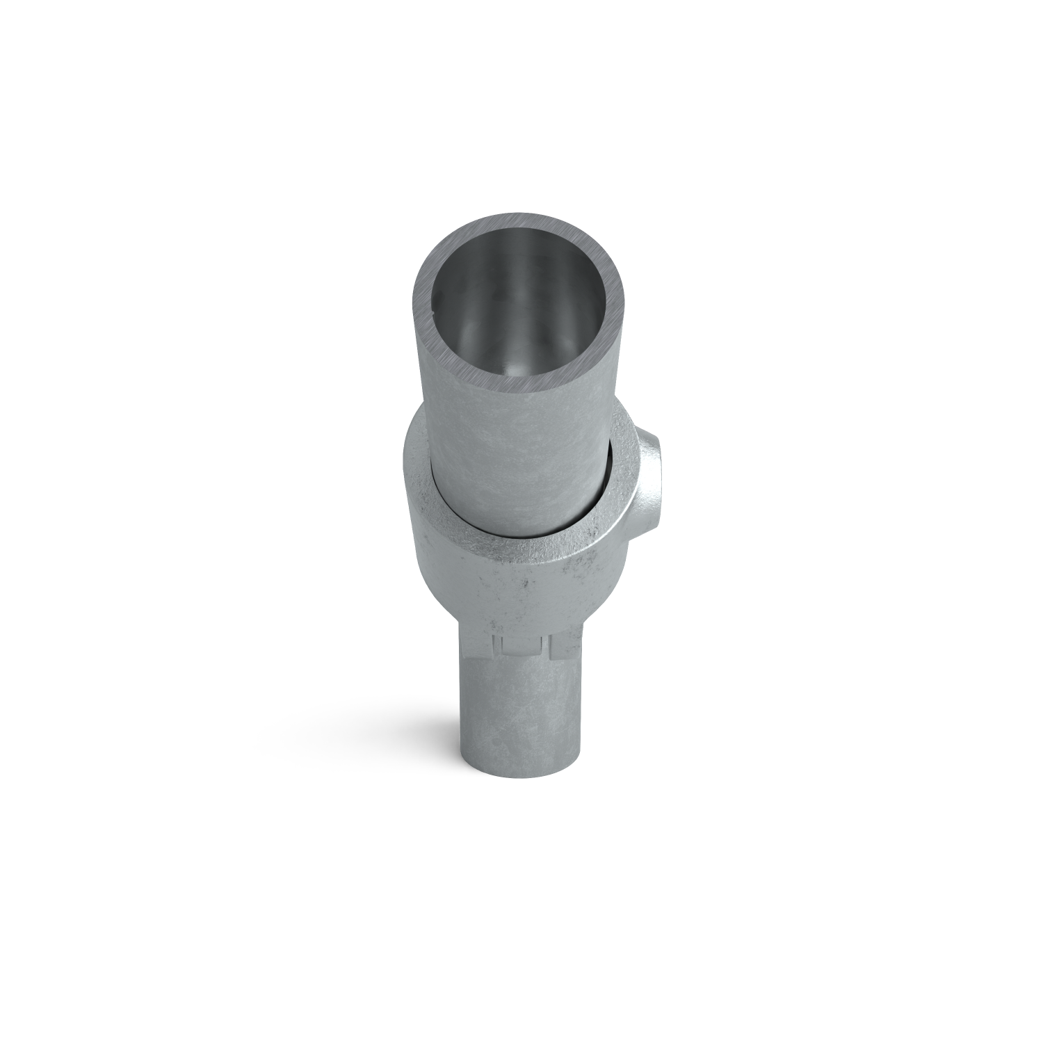 Rohrverbinder Gelenkstück einfach 42,4 mm - Seitenansicht mit Rohren (Rohr-verbinder.de)