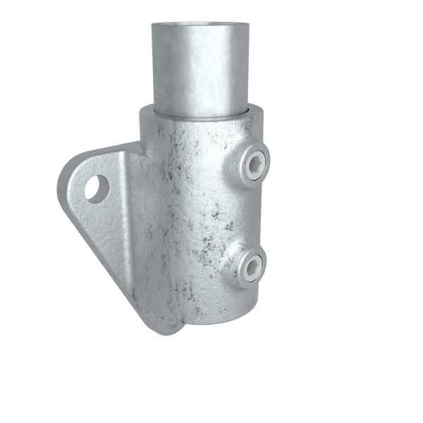 Rohrverbinder Wandhalter Dreieckflansch 48,3 mm - Vorderansicht mit Rohren (Rohr-verbinder.de)