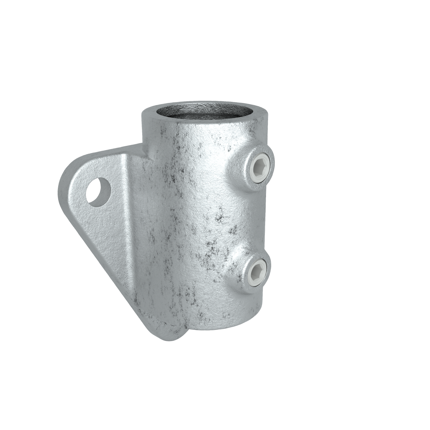 Rohrverbinder Wandhalter Dreieckflansch 48,3 mm - Vorderansicht Rohrverbinder (Rohr-verbinder.de)