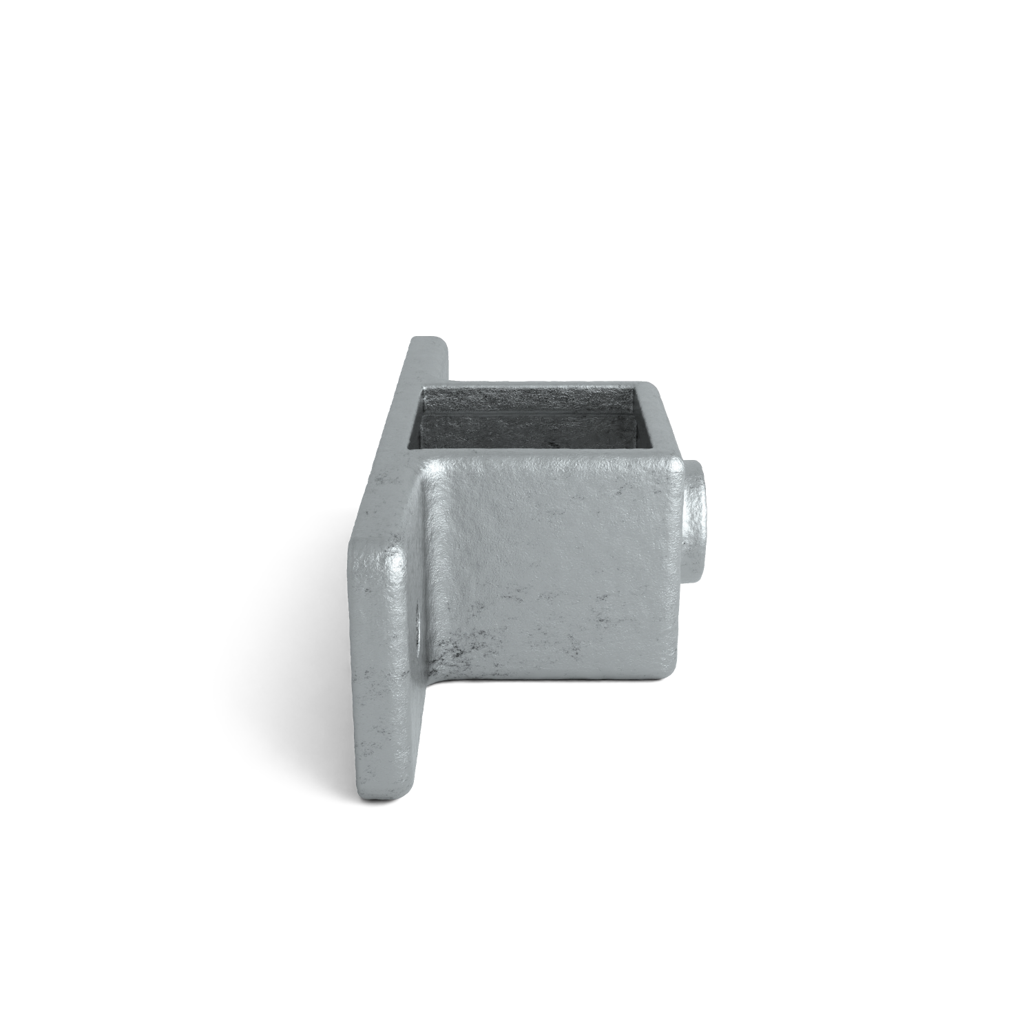 Rohrverbinder Ösenteil mit Doppellasche 40 mm quadratisch - Seitenansicht Rohrverbinder (Rohr-verbinder.de)