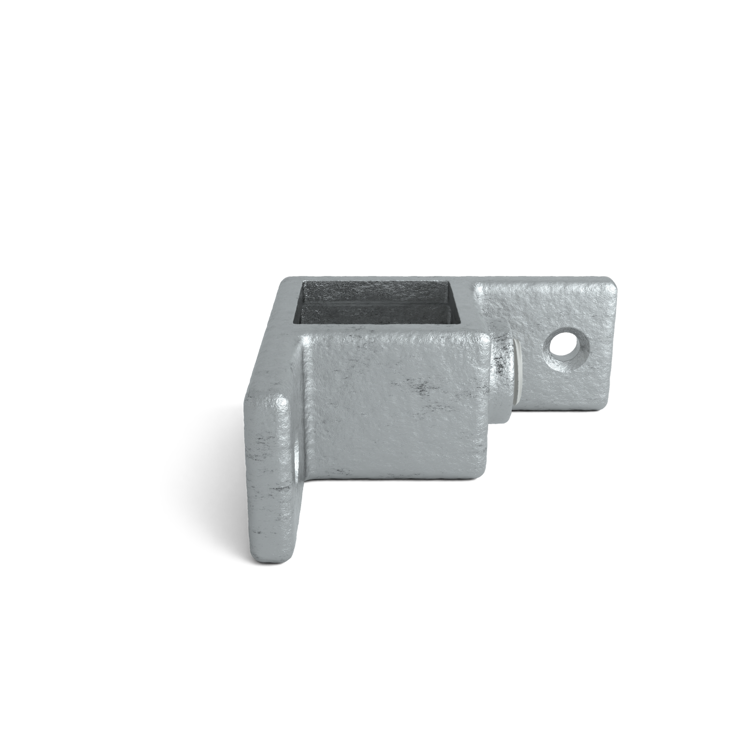 Rohrverbinder Ösenteil mit Doppellasche 90° 25 mm quadratisch - Seitenansicht Rohrverbinder (Rohr-verbinder.de)
