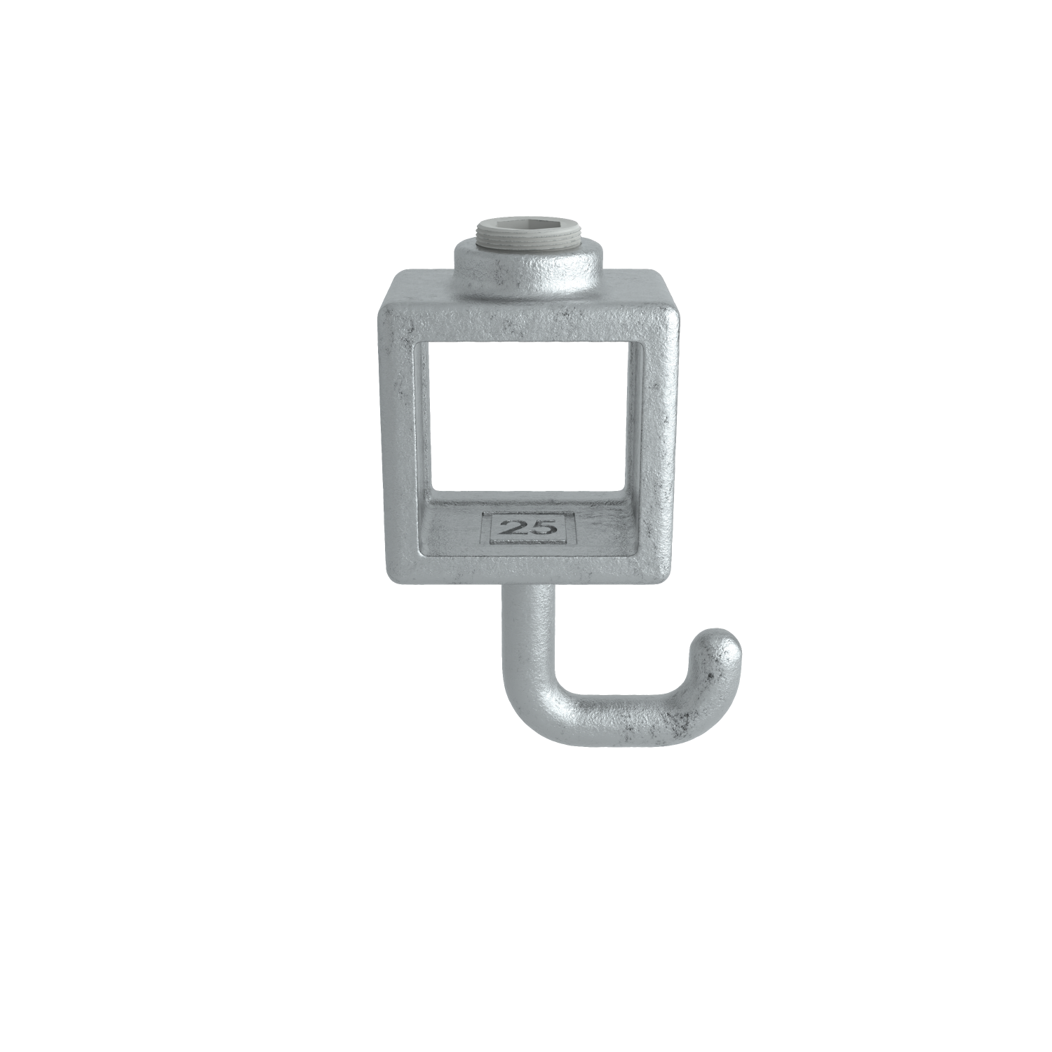 Rohrverbinder Kleiderhaken 25 mm quadratisch - Schrägansicht Rohrverbinder (Rohr-verbinder.de)