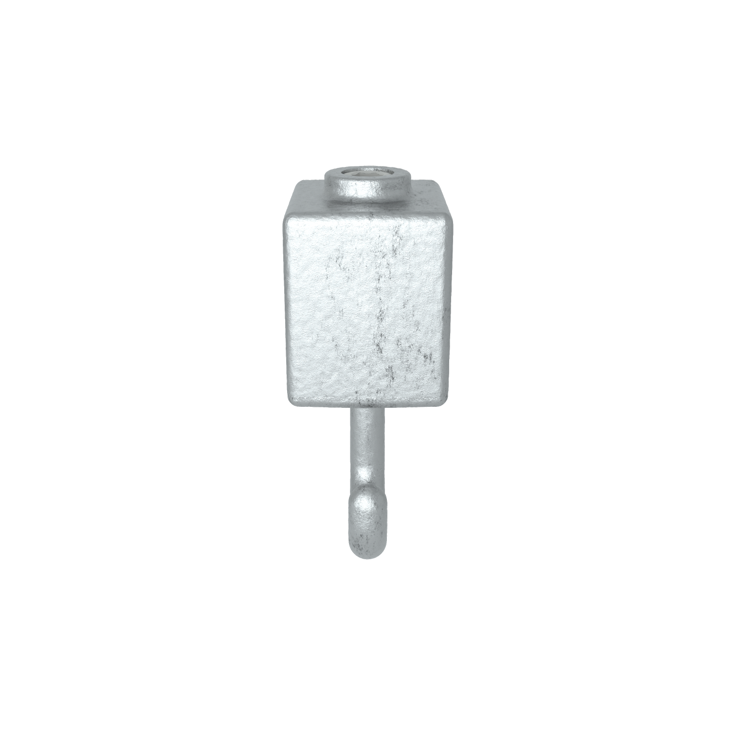 Rohrverbinder Kleiderhaken 40 mm quadratisch - Schrägansicht Rohrverbinder (Rohr-verbinder.de)