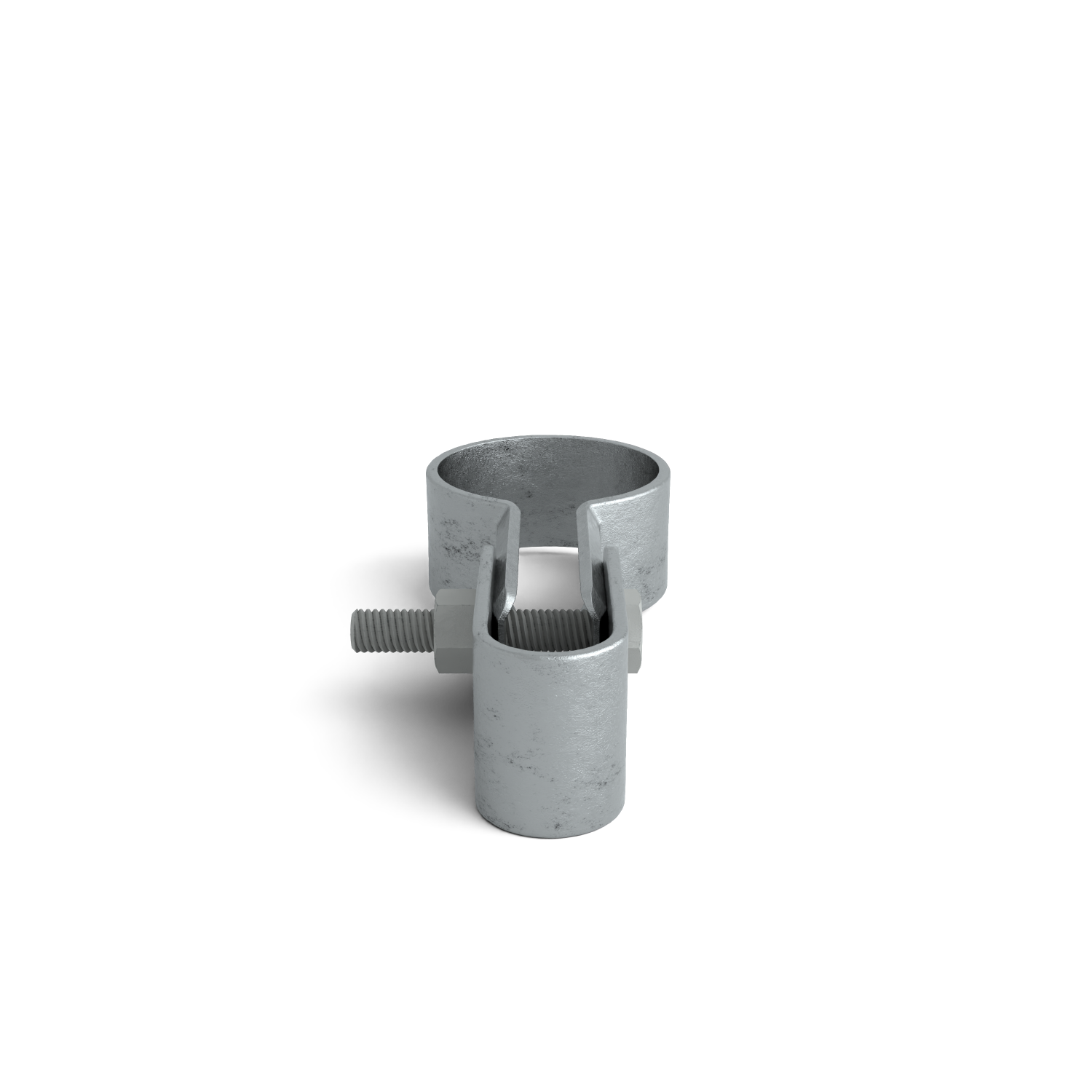 Rohrverbinder Gitterhalter einfach 48,3 mm - Seitenansicht Rohrverbinder (Rohr-verbinder.de)