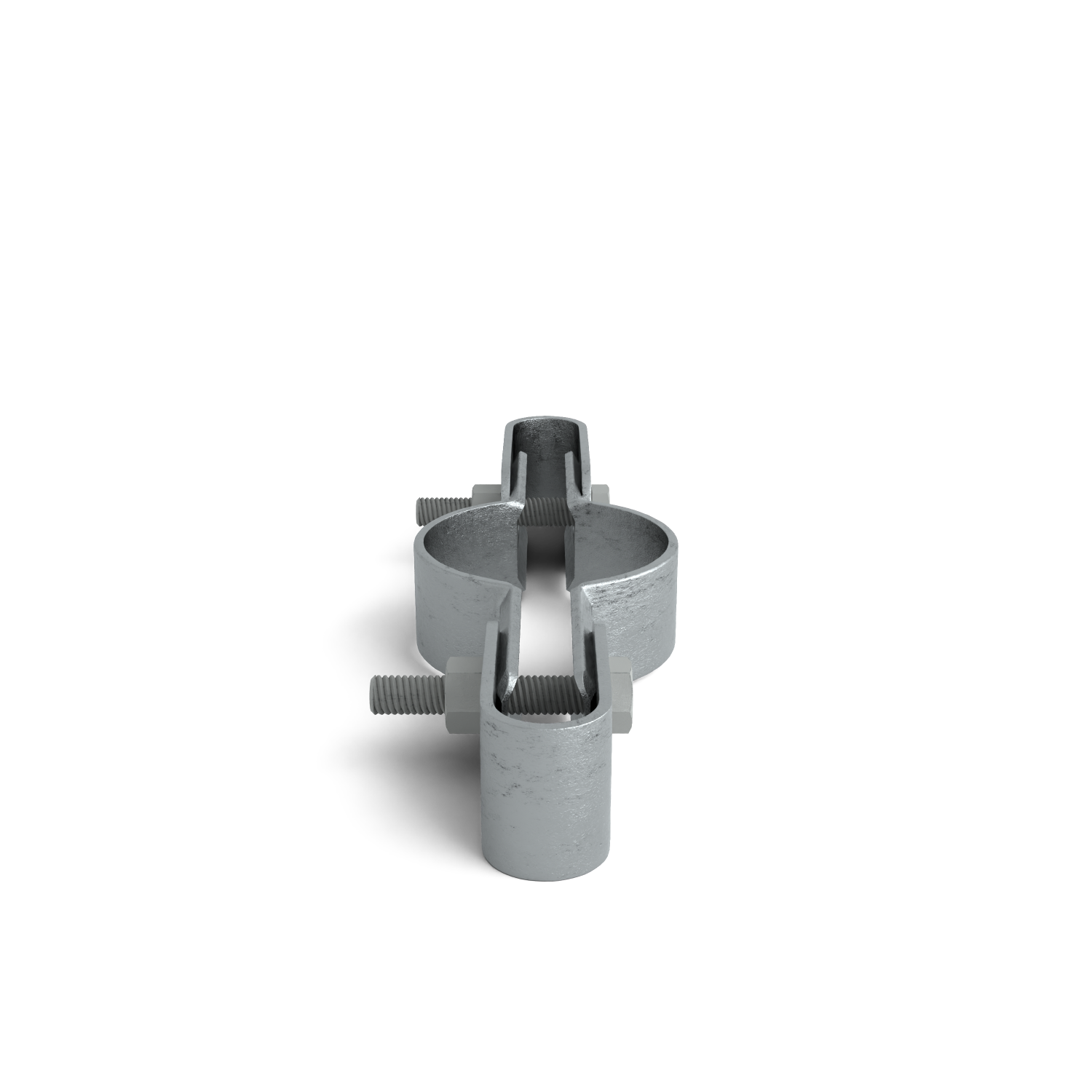Rohrverbinder Gitterhalter doppelt 26,9 mm - Seitenansicht Rohrverbinder (Rohr-verbinder.de)