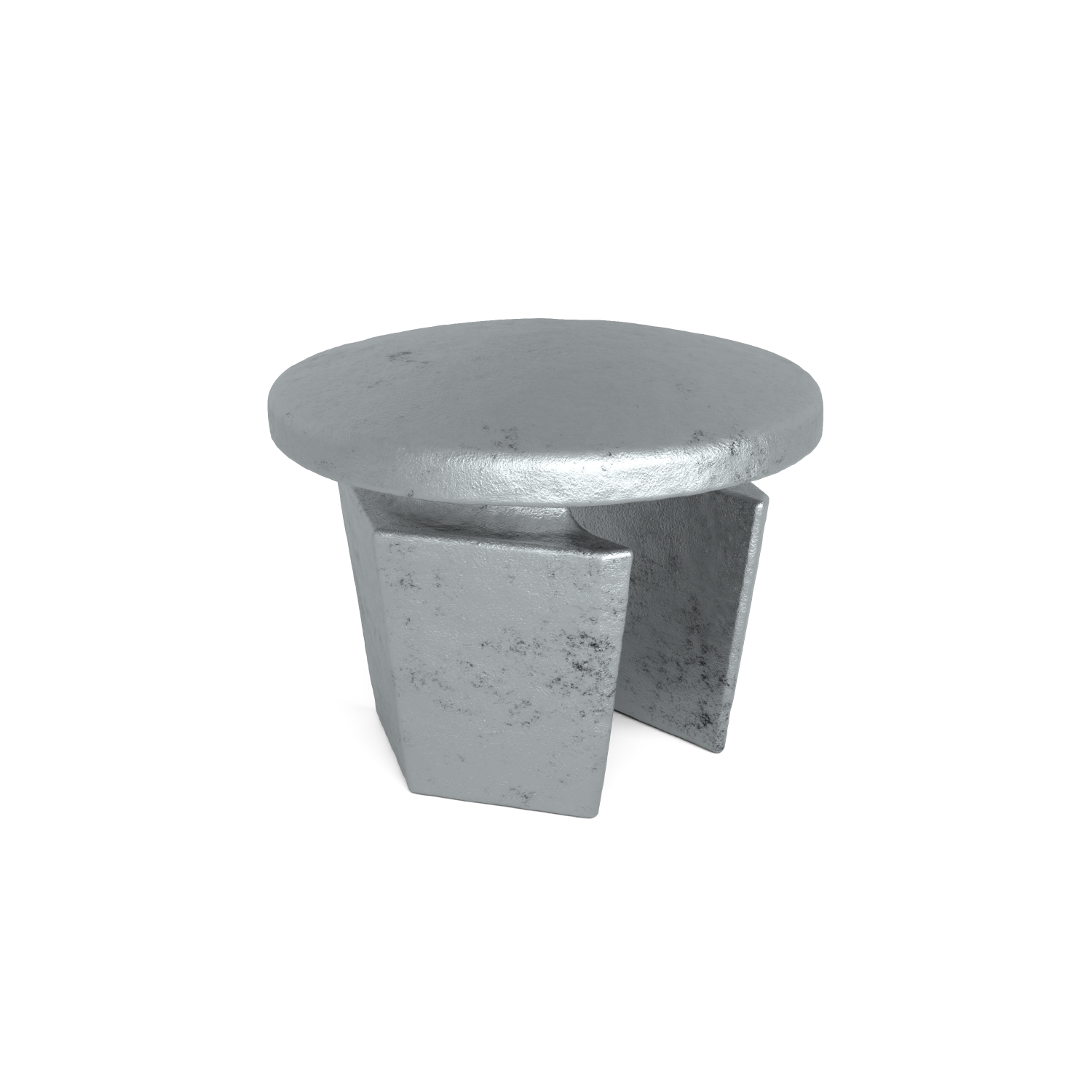 Rohrverbinder Stopfen Metall 48,3 mm - Vorderansicht Rohrverbinder (Rohr-verbinder.de)