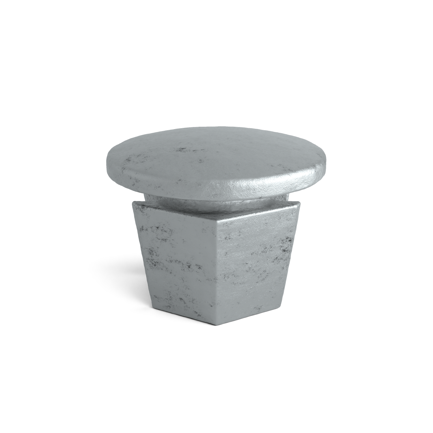 Rohrverbinder Stopfen Metall 60,3 mm - Schrägansicht mit Rohren (Rohr-verbinder.de)