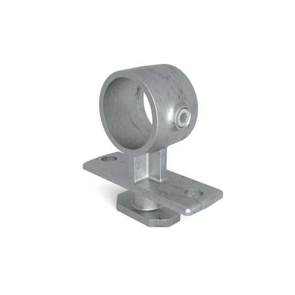 Rohrverbinder Containerklemme für Fahnenmasten (C3400F) 60,3 mm - Vorderansicht mit Rohren (Rohr-verbinder.de)