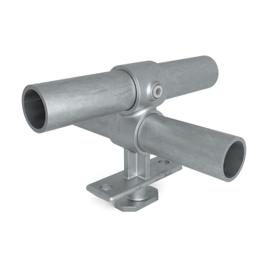 Rohrverbinder Containerklemme mit 90°-Kreuzstück (C3428) 48,3 mm - Vorderansicht Rohrverbinder (Rohr-verbinder.de)