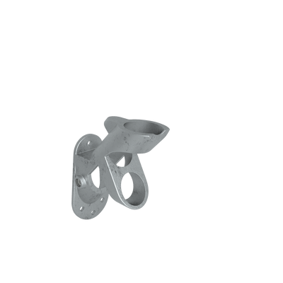 Rohrverbinder Fahnenhalterung 45º-90º 33,7 mm - Vorderansicht Rohrverbinder (Rohr-verbinder.de)