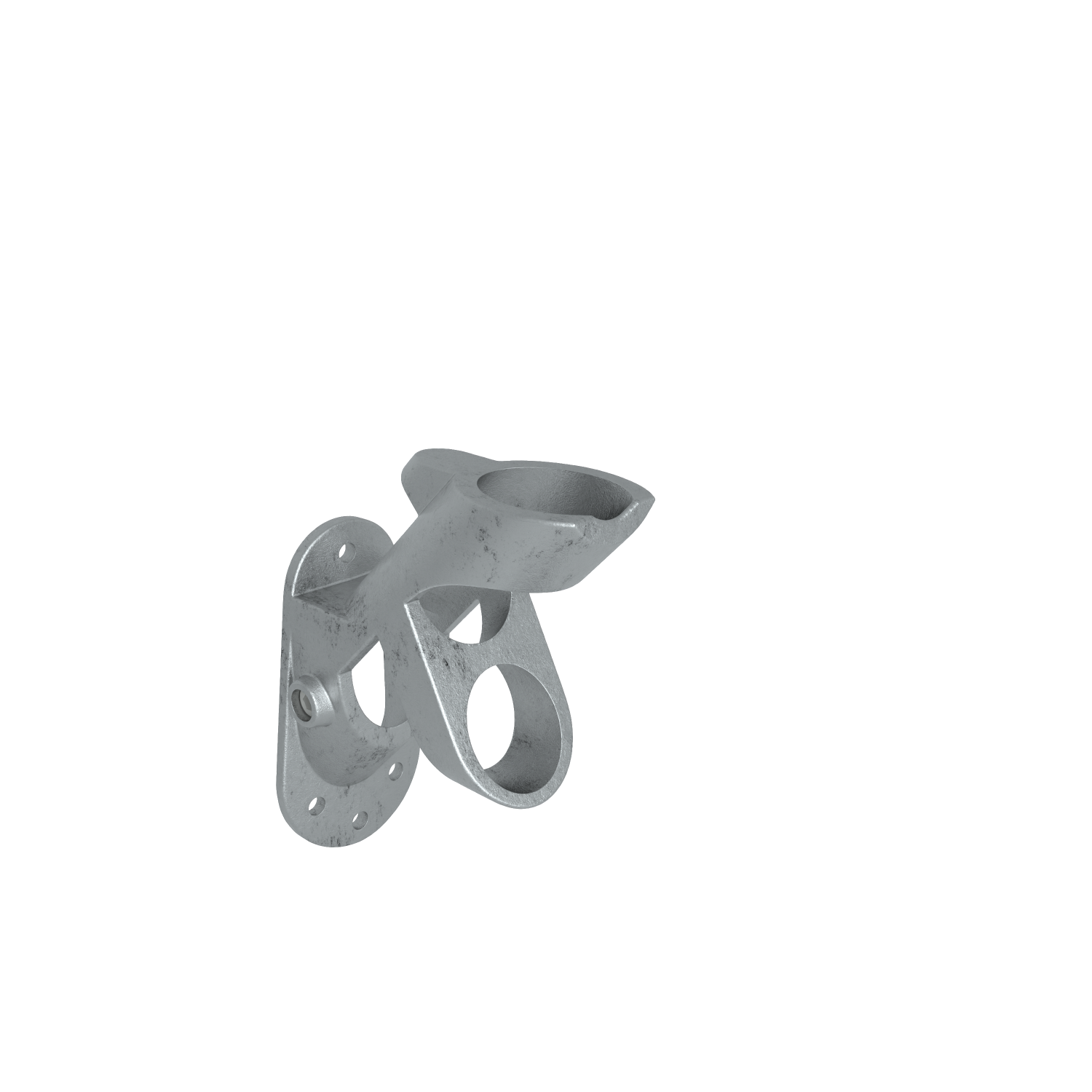 Rohrverbinder Fahnenhalterung 45º-90º 33,7 mm - Vorderansicht Rohrverbinder (Rohr-verbinder.de)