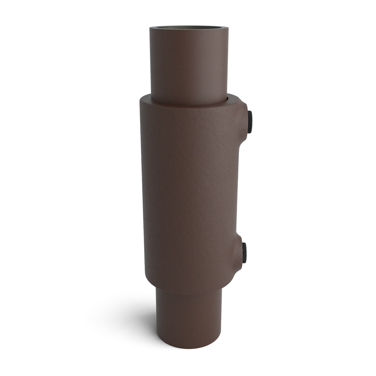 Rohrverbinder Verlängerungsstück vintage 33,7 mm - Seitenansicht mit Rohren (Rohr-verbinder.de)