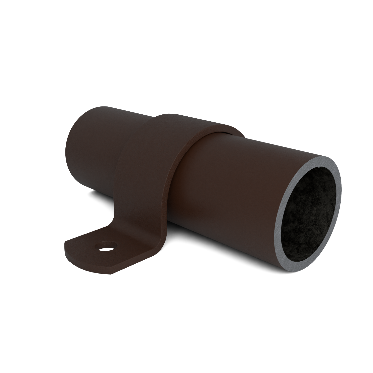 Rohrverbinder Rohrschelle vintage 33,7 mm - Vorderansicht mit Rohren (Rohr-verbinder.de)