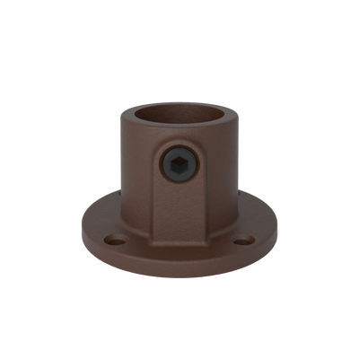 Rohrverbinder Fußplatte rund durchgehend vintage 26,9 mm - Vorderansicht Rohrverbinder (Rohr-verbinder.de)