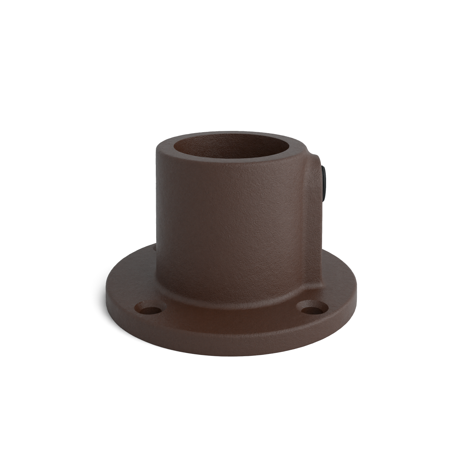 Rohrverbinder Fußplatte rund durchgehend vintage 26,9 mm - Seitenansicht Rohrverbinder (Rohr-verbinder.de)