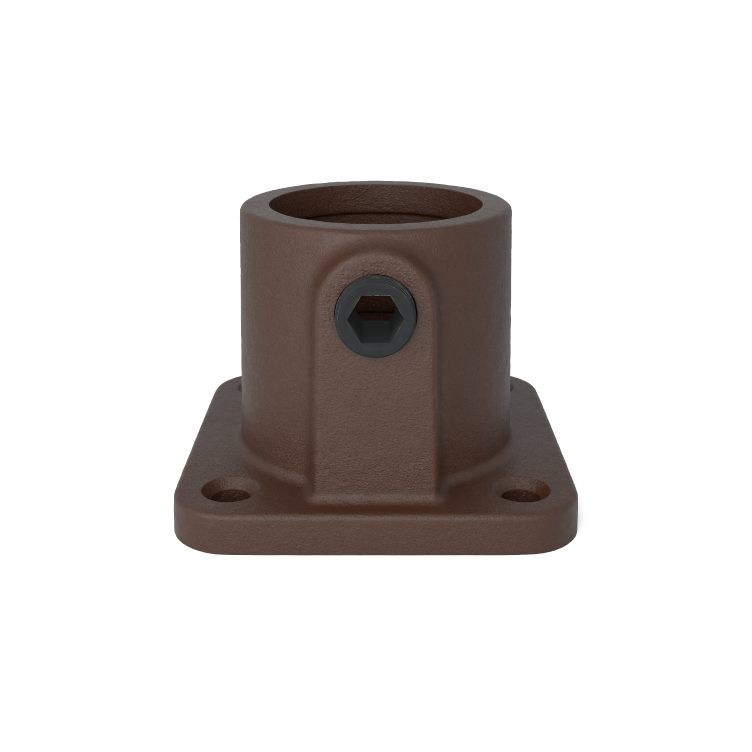 Rohrverbinder Fußplatte quadratisch vintage 26,9 mm - Vorderansicht Rohrverbinder (Rohr-verbinder.de)