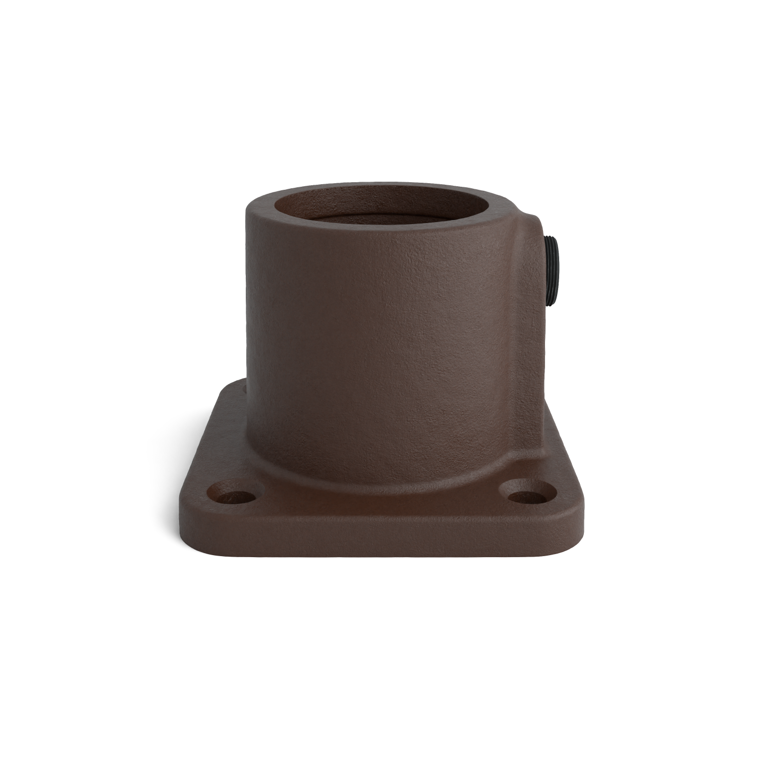 Rohrverbinder Fußplatte quadratisch vintage 33,7 mm - Seitenansicht Rohrverbinder (Rohr-verbinder.de)