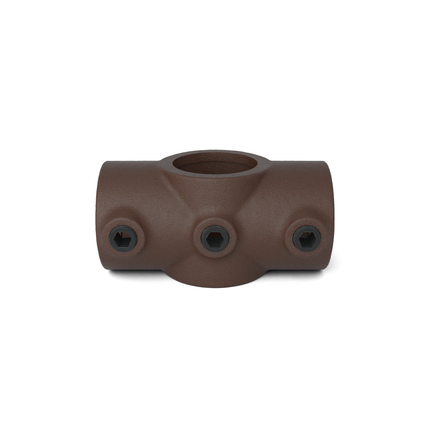 Rohrverbinder Kreuzstück in 1 Ebene vintage 33,7 mm - Vorderansicht Rohrverbinder (Rohr-verbinder.de)