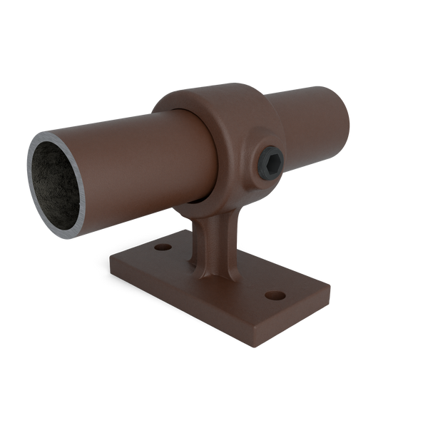 Rohrverbinder Handlaufhalterung vintage 33,7 mm - Vorderansicht mit Rohren (Rohr-verbinder.de)