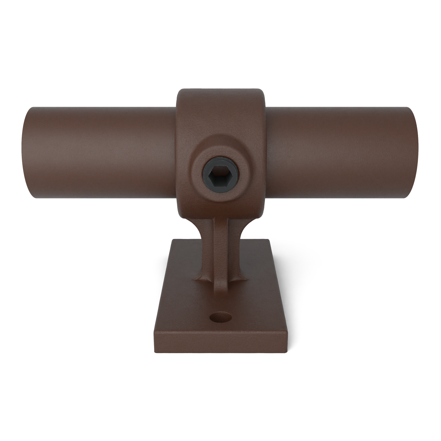 Rohrverbinder Handlaufhalterung vintage 33,7 mm - Schrägansicht mit Rohren (Rohr-verbinder.de)