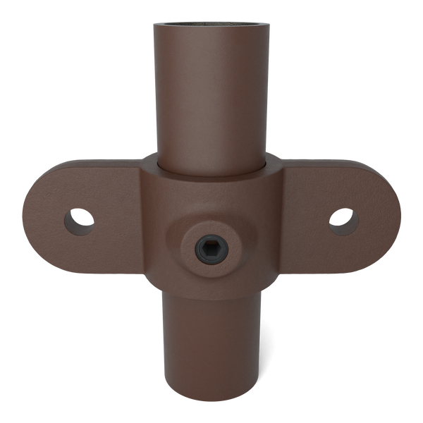 Rohrverbinder Gelenkauge doppelt 180º vintage 26,9 mm - Vorderansicht mit Rohren (Rohr-verbinder.de)