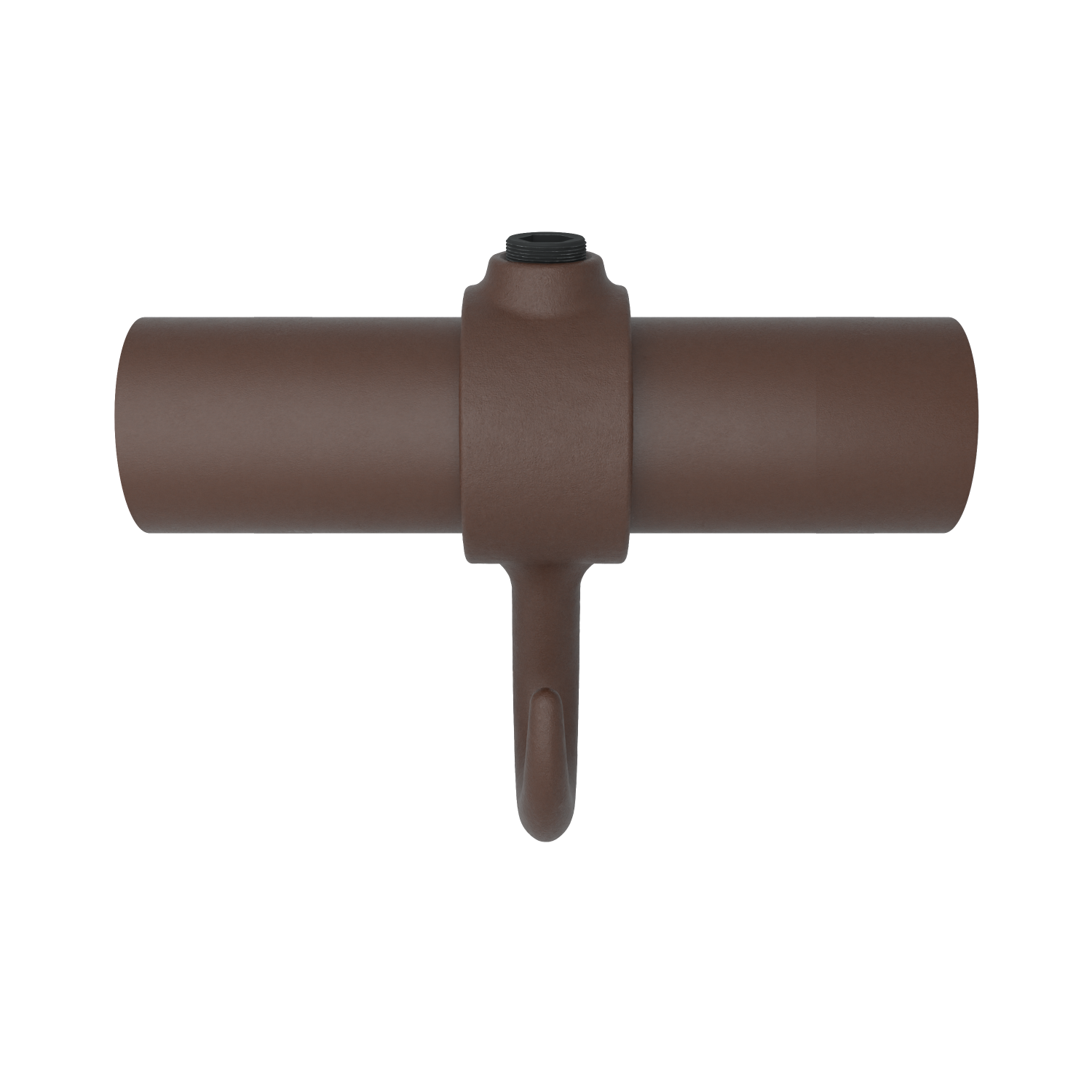 Rohrverbinder Kleiderhaken vintage 33,7 mm - Schrägansicht mit Rohren (Rohr-verbinder.de)