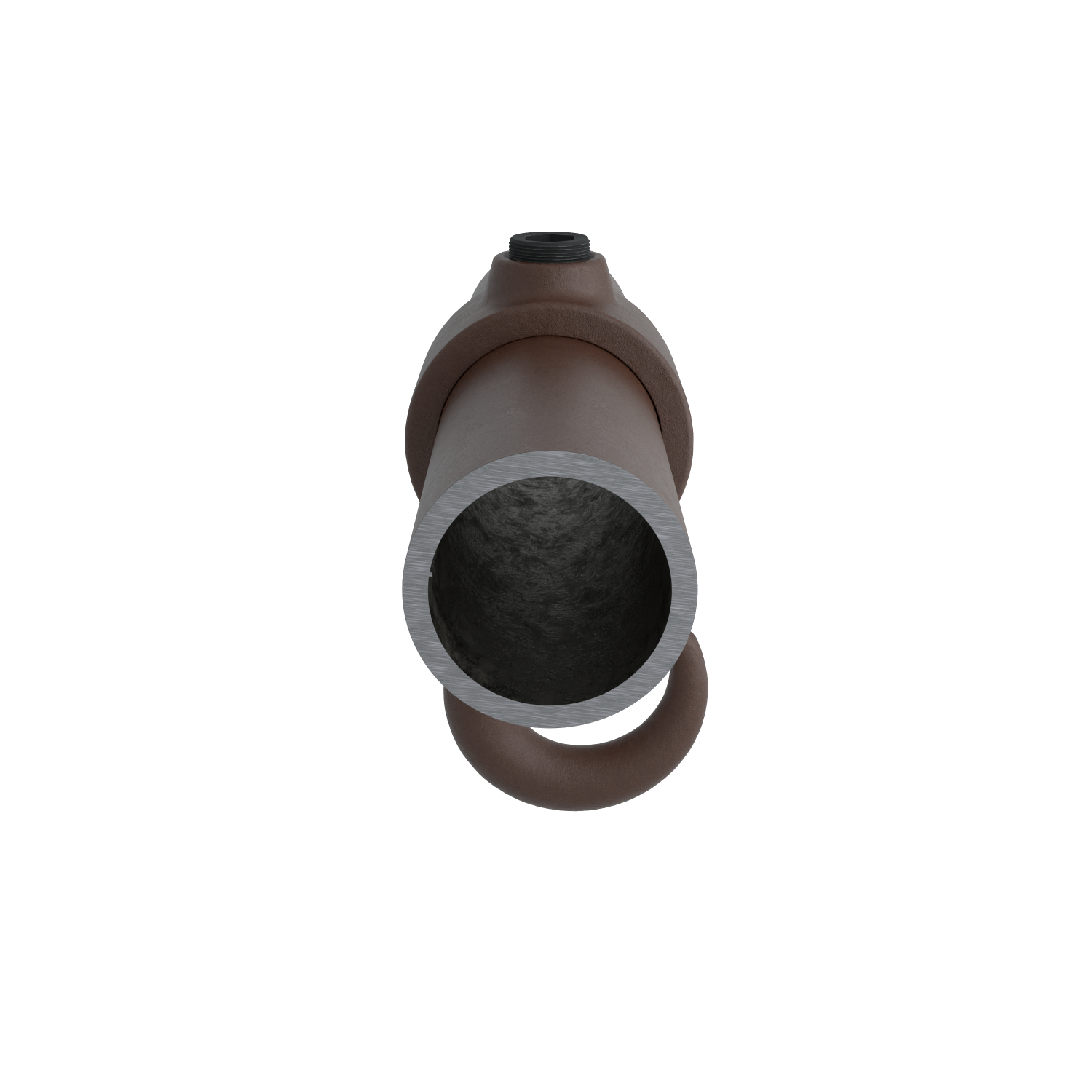 Rohrverbinder Kleiderhaken vintage 33,7 mm - Seitenansicht mit Rohren (Rohr-verbinder.de)