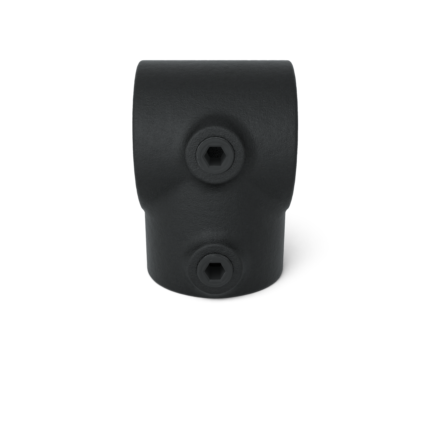 Rohrverbinder T-Stück kurz schwarz 33,7 mm - Vorderansicht Rohrverbinder (Rohr-verbinder.de)