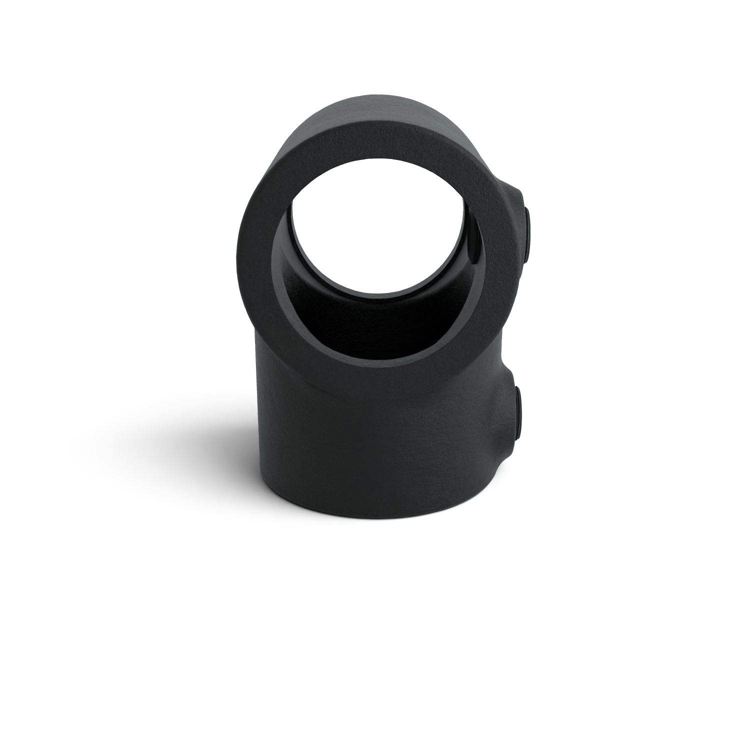 Rohrverbinder T-Stück kurz schwarz 21,3 mm - Seitenansicht Rohrverbinder (Rohr-verbinder.de)