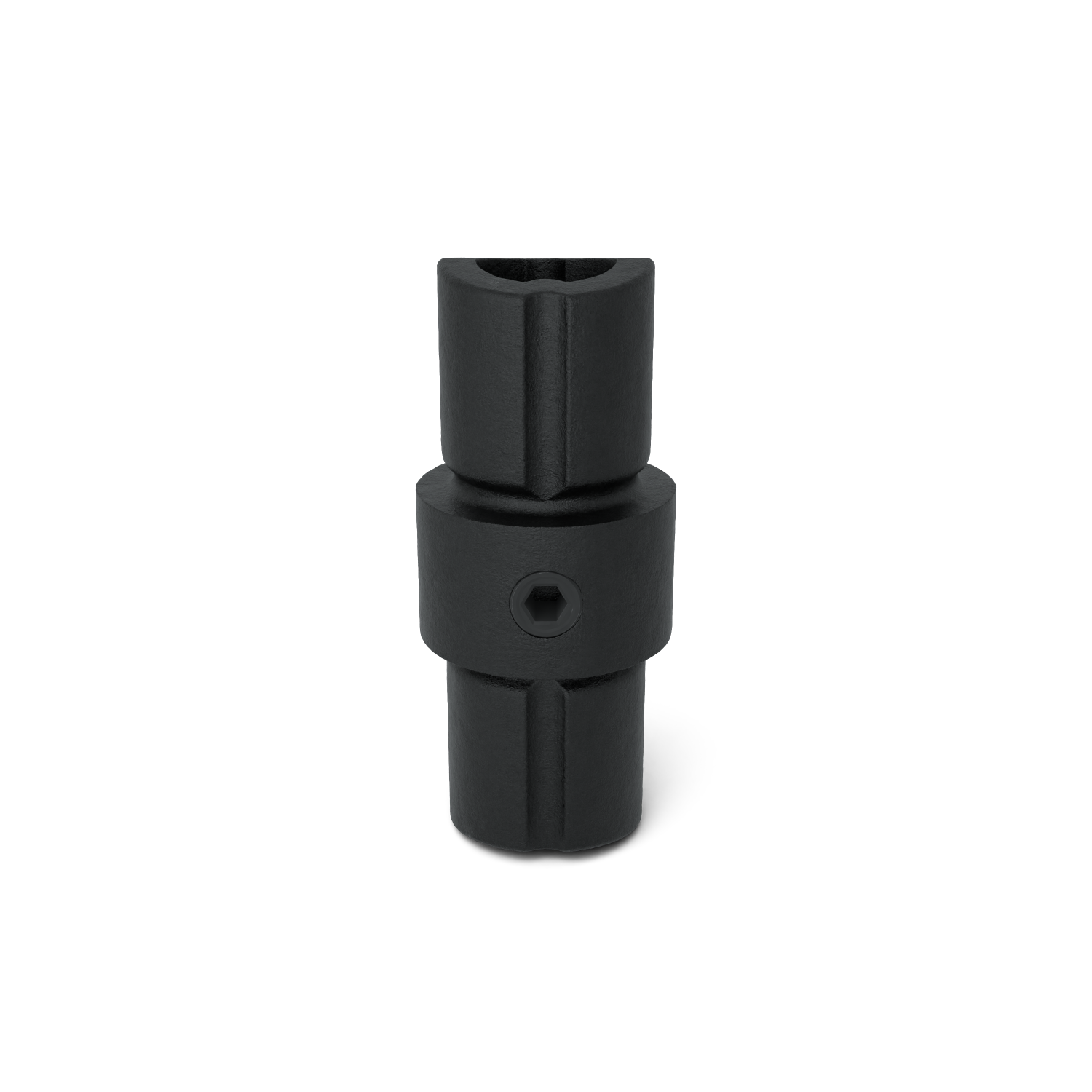 Rohrverbinder Verbindungsstück innen schwarz 42,4 mm - Vorderansicht Rohrverbinder (Rohr-verbinder.de)