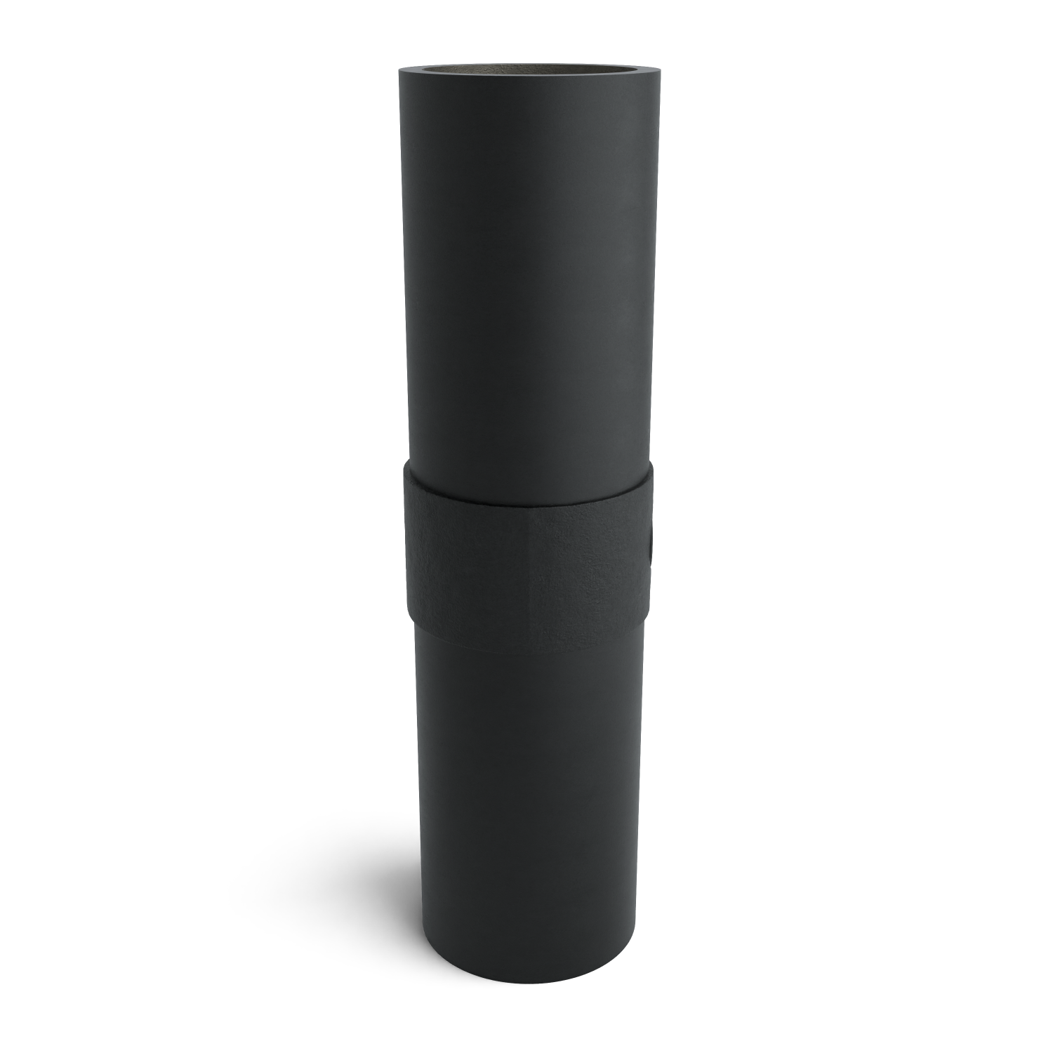 Rohrverbinder Verbindungsstück innen schwarz 48,3 mm - Seitenansicht mit Rohren (Rohr-verbinder.de)