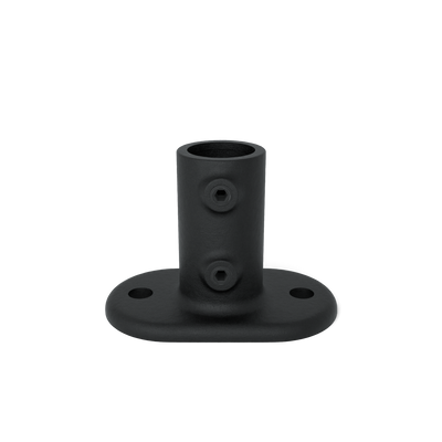 Rohrverbinder Fußplatte oval schwarz 48,3 mm - Vorderansicht Rohrverbinder (Rohr-verbinder.de)