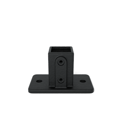 Rohrverbinder Fußplatte rechteckig 40 mm quadratisch - Vorderansicht Rohrverbinder (Rohr-verbinder.de)