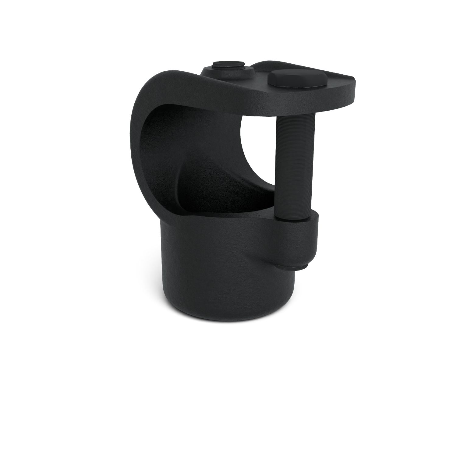 Rohrverbinder T-Stück offen schwarz 48,3 mm - Vorderansicht Rohrverbinder (Rohr-verbinder.de)