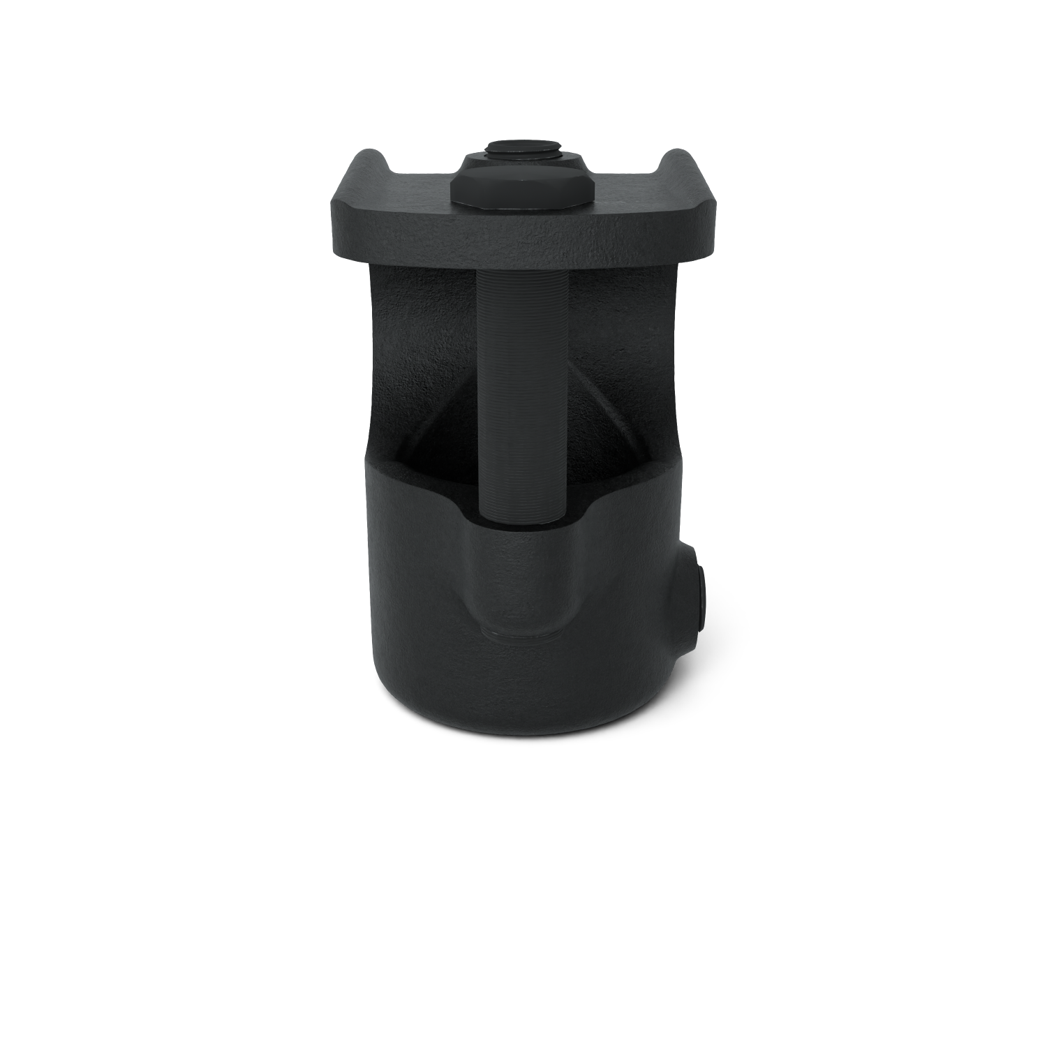 Rohrverbinder T-Stück offen schwarz 33,7 mm - Schrägansicht Rohrverbinder (Rohr-verbinder.de)