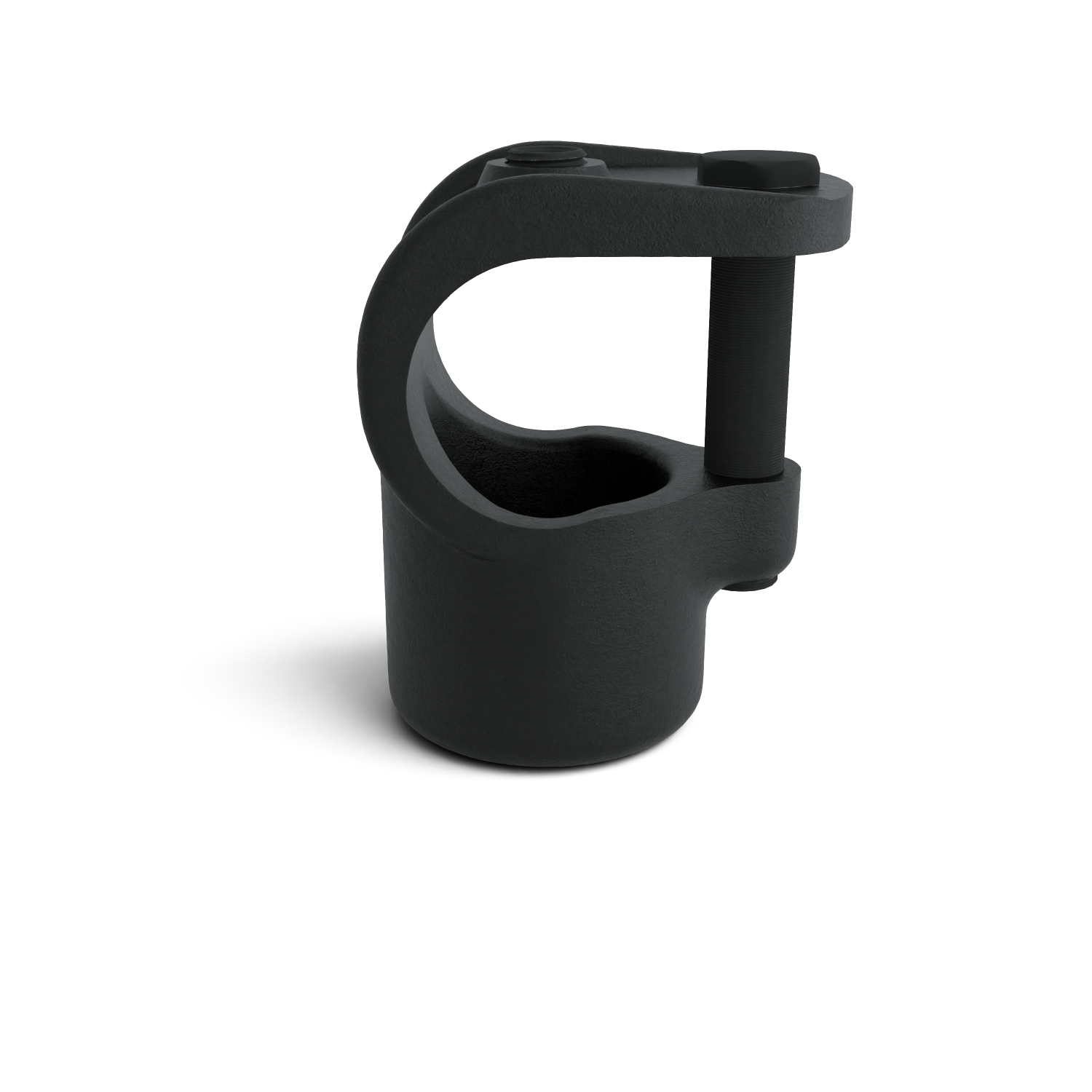 Rohrverbinder T-Stück offen schwarz 42,4 mm - Seitenansicht Rohrverbinder (Rohr-verbinder.de)