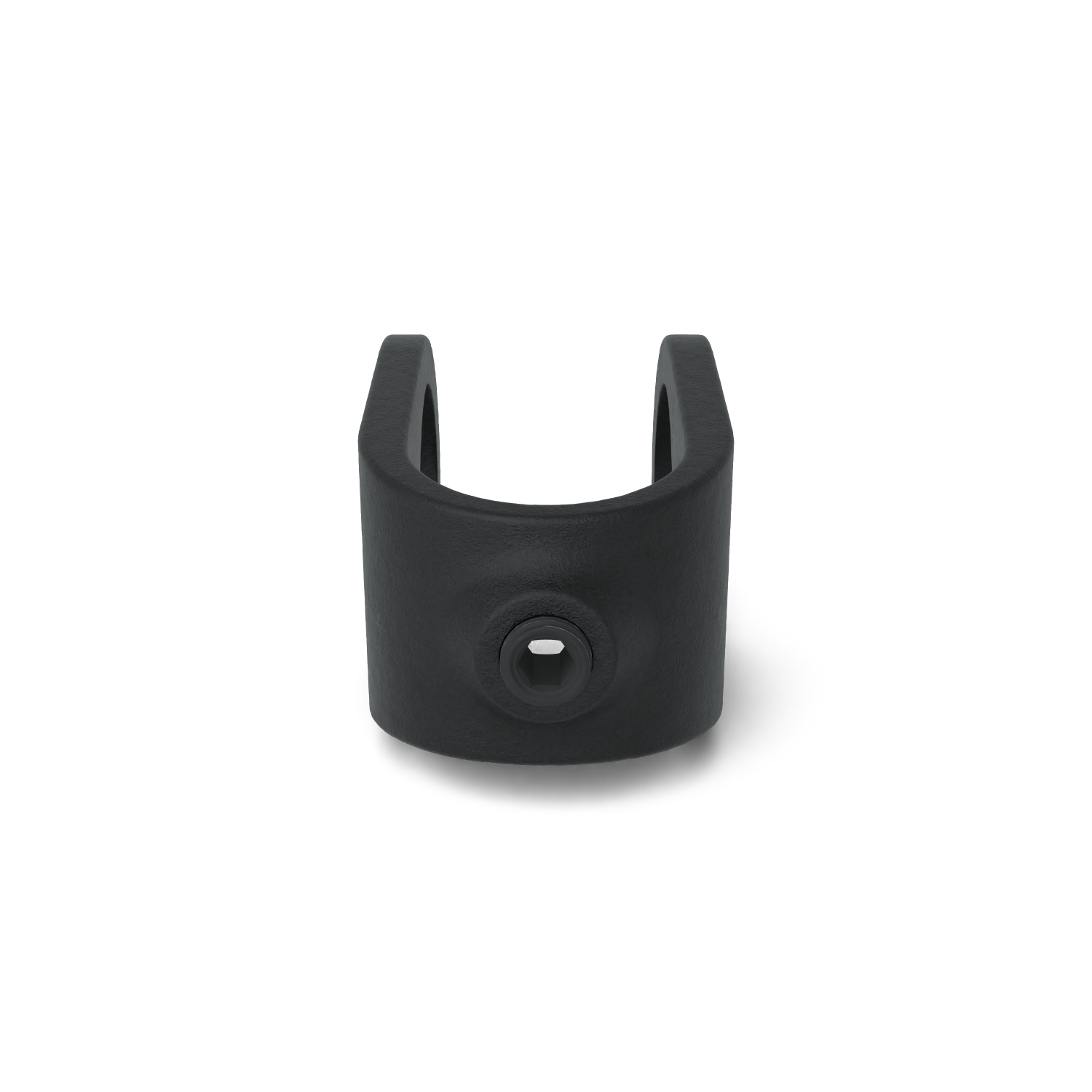 Rohrverbinder Kreuzstück offen schwarz 42,4 mm - Seitenansicht Rohrverbinder (Rohr-verbinder.de)