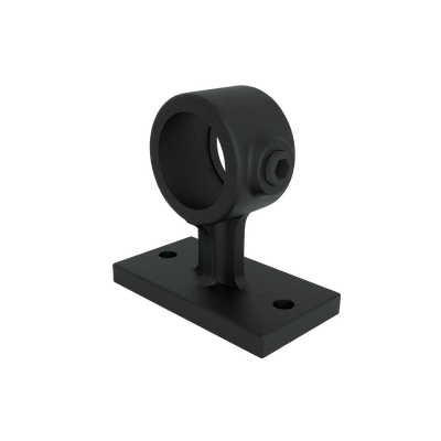 Rohrverbinder Handlaufhalterung schwarz 48,3 mm - Vorderansicht Rohrverbinder (Rohr-verbinder.de)