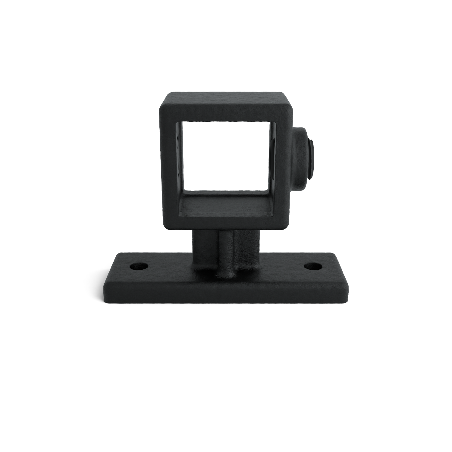 Rohrverbinder Handlaufhalterung schwarz 25 mm quadratisch - Seitenansicht Rohrverbinder (Rohr-verbinder.de)