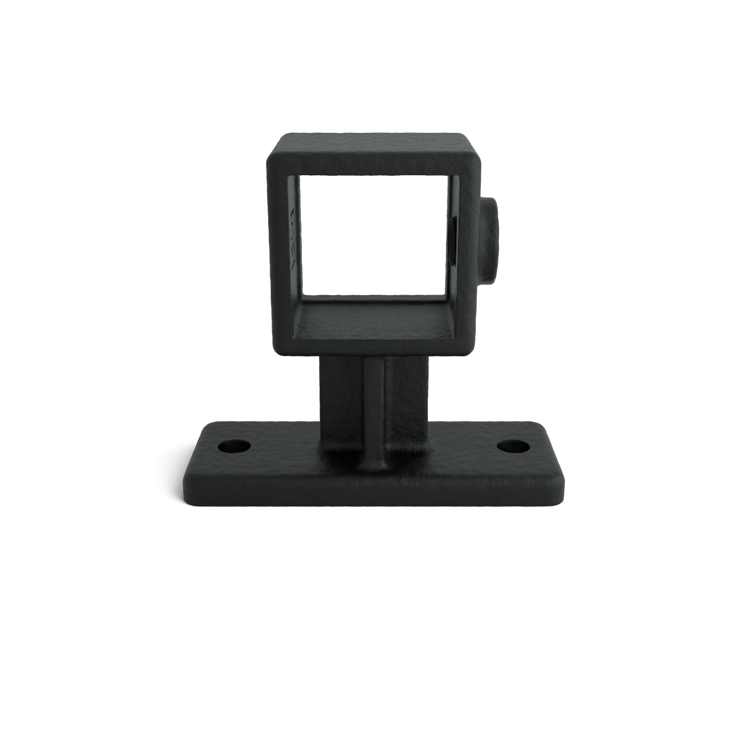 Rohrverbinder Handlaufhalterung schwarz 40 mm quadratisch - Seitenansicht Rohrverbinder (Rohr-verbinder.de)