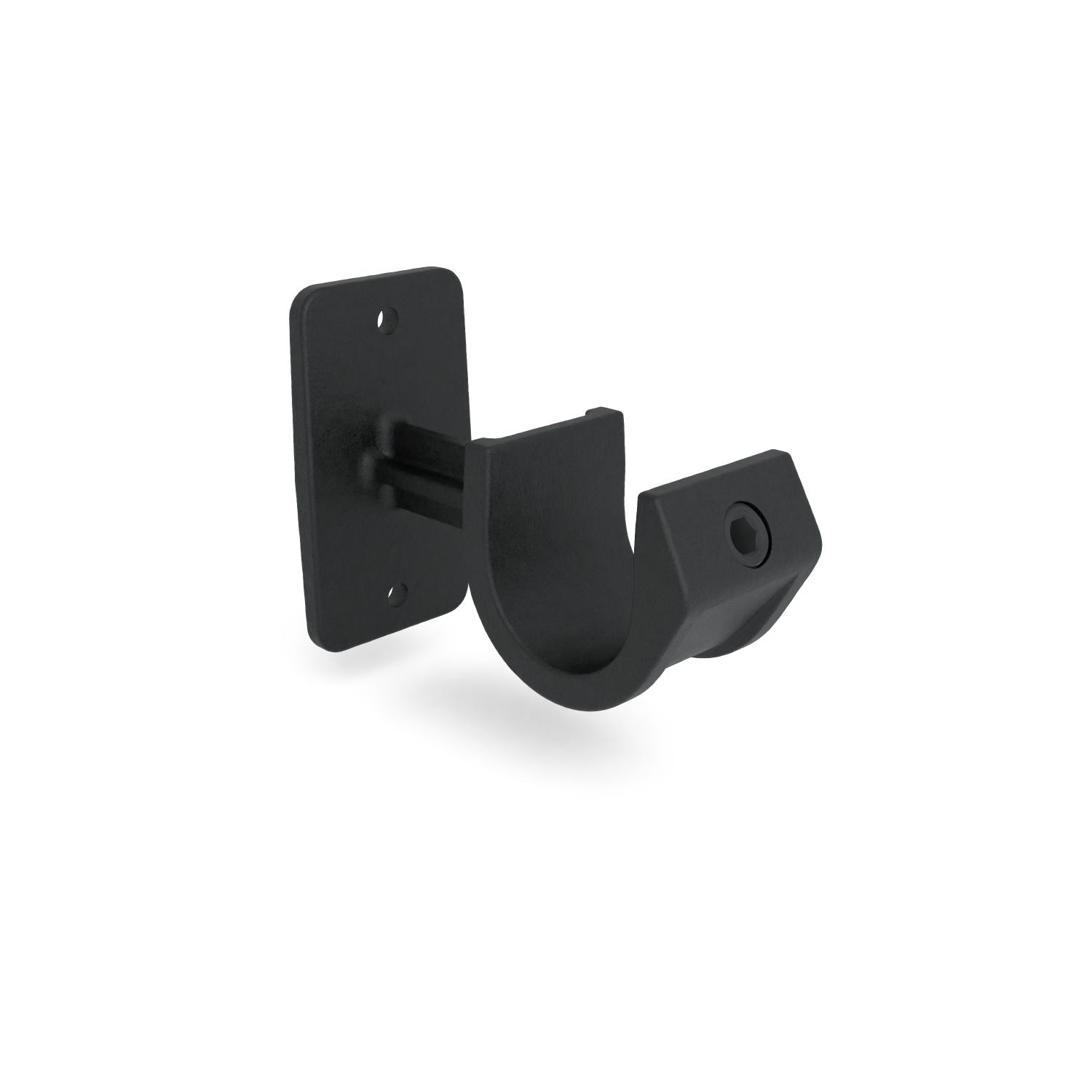 Rohrverbinder Handlaufhalterung offen schwarz 33,7 mm - Vorderansicht Rohrverbinder (Rohr-verbinder.de)