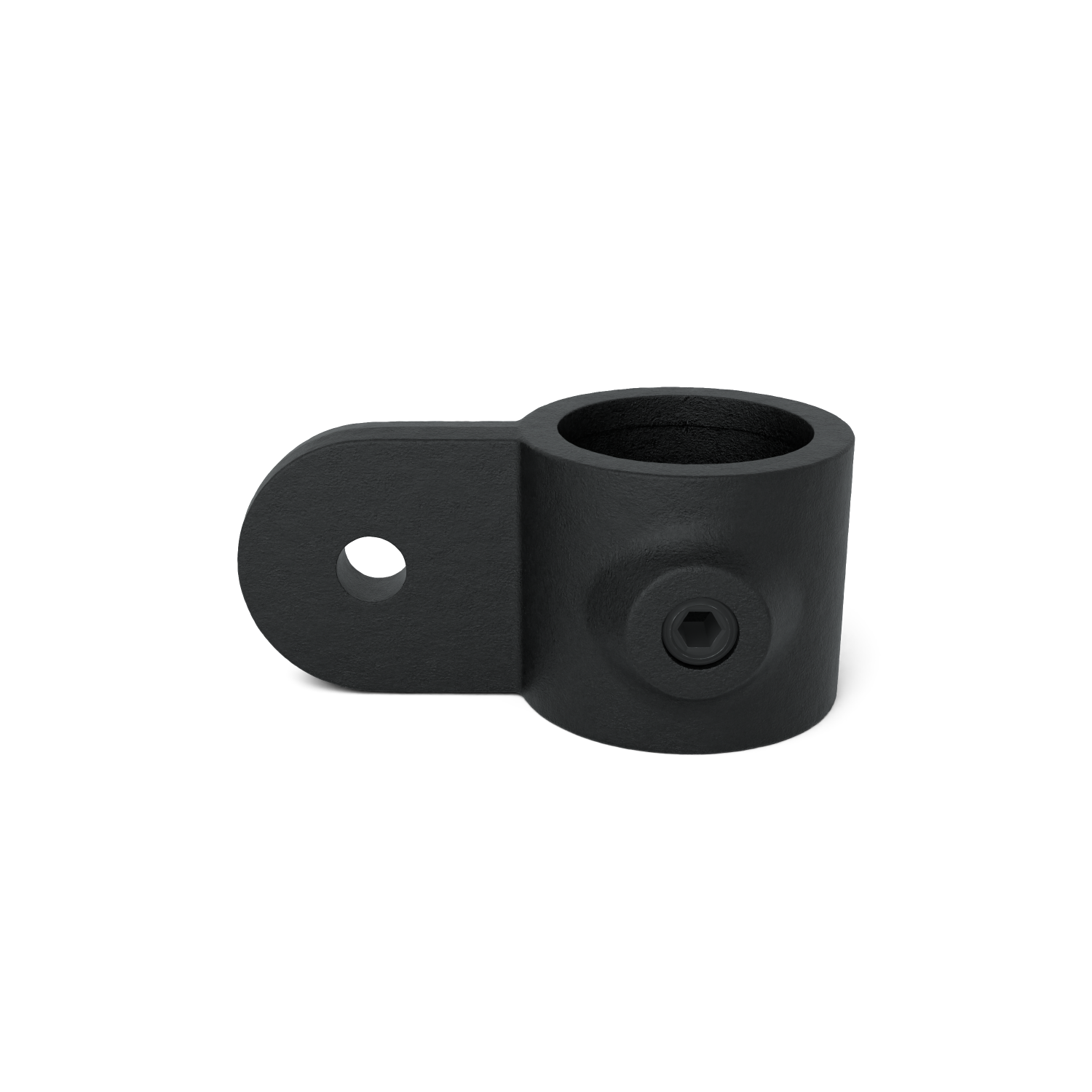Rohrverbinder Gelenkauge - Schwarz für außen -  42,4 mm - Vorderansicht Rohrverbinder (Rohr-verbinder.de)