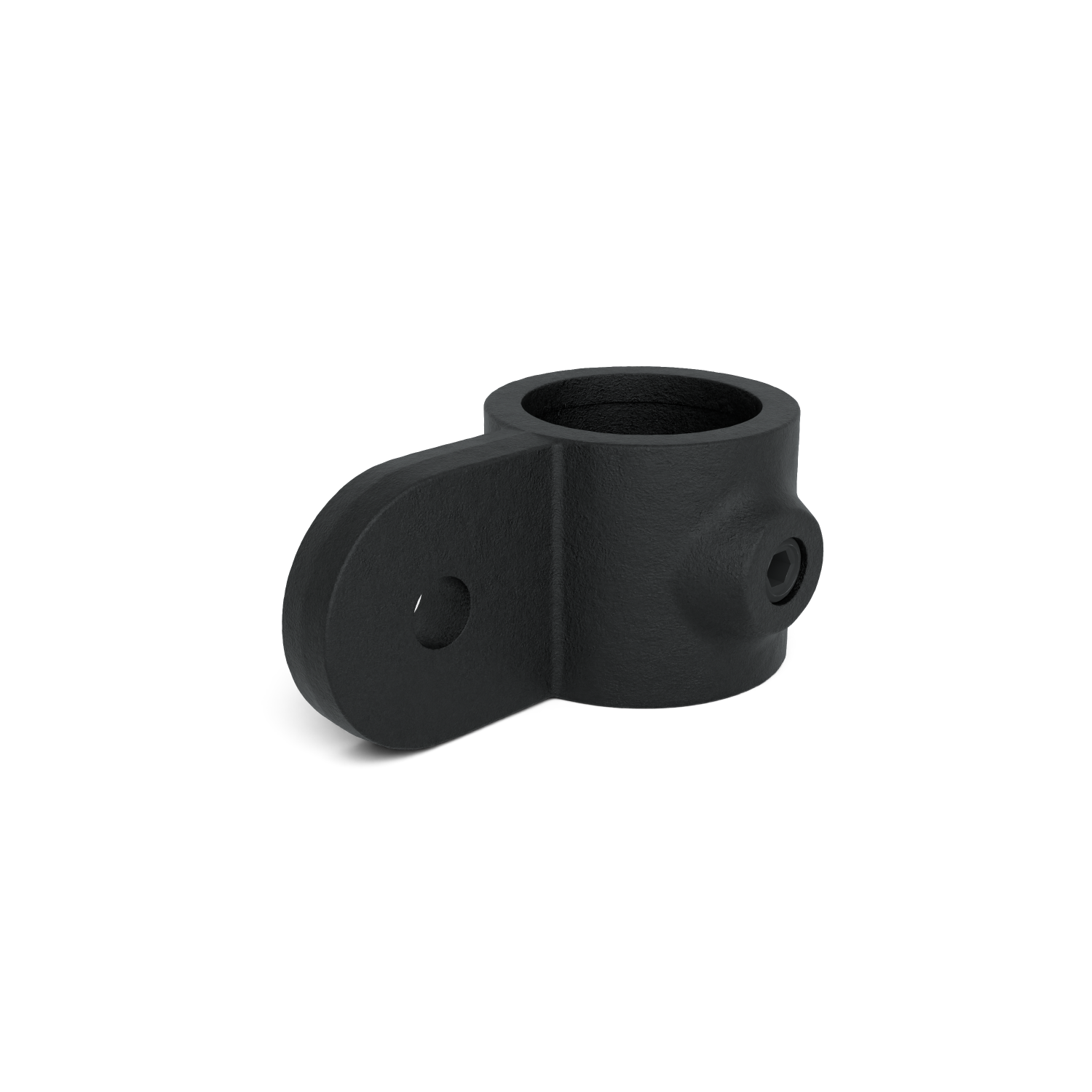 Rohrverbinder Gelenkauge schwarz 26,9 mm - Schrägansicht Rohrverbinder (Rohr-verbinder.de)