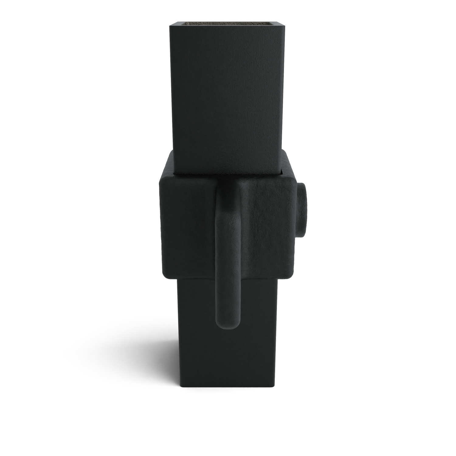 Rohrverbinder Gelenkauge schwarz 40 mm quadratisch - Seitenansicht mit Rohren (Rohr-verbinder.de)
